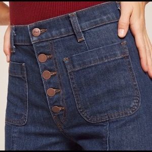 Reformation Sailor exposed button fly with a wide leg